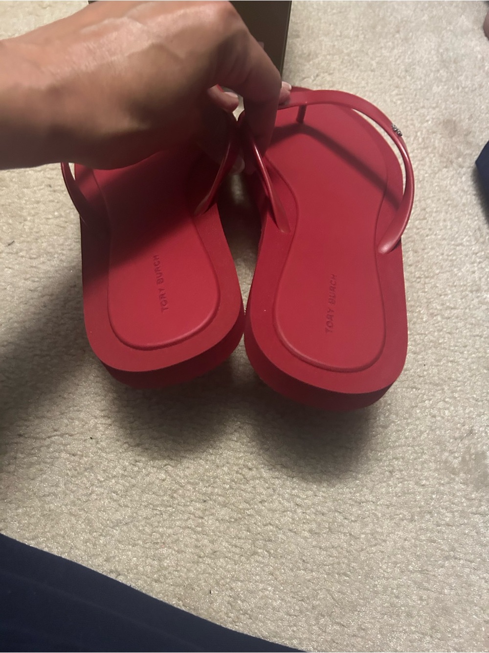 NWT TORY BURCH KIRA padded flip flops in TORY RED!!! - Picture 13 of 16